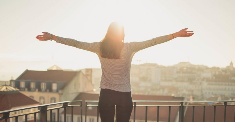 Image of woman taking timeout to be mindful and improve her wellbeing
